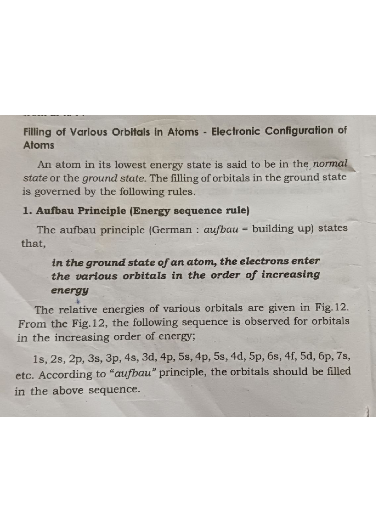 Electronic Configuration of Atoms - Basic concepts in chemistry - UoK ...