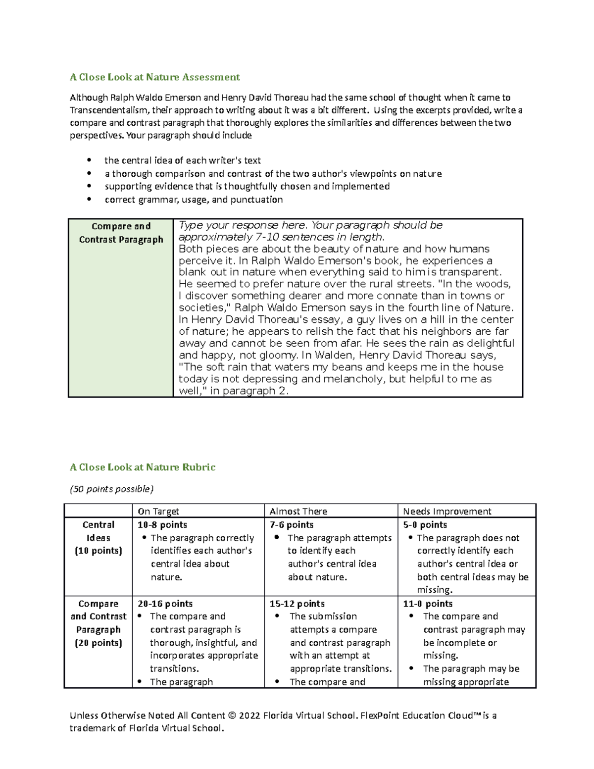 assignment topic nature