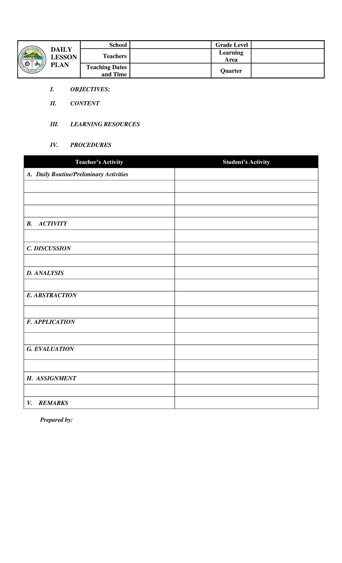 4As Detailed Lesson Plan - Assessment in Learning 2 - DAILY LESSON PLAN ...