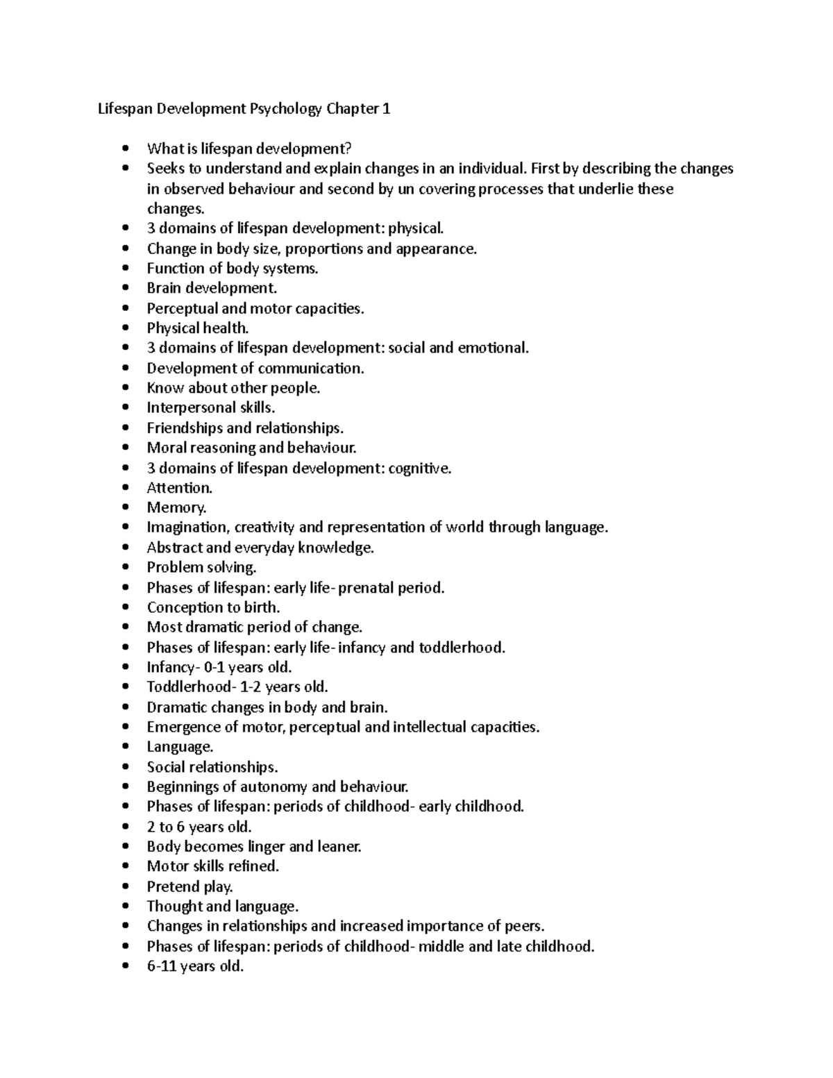 Lifespan Development Psychology Chapter 1 - First By Describing The ...