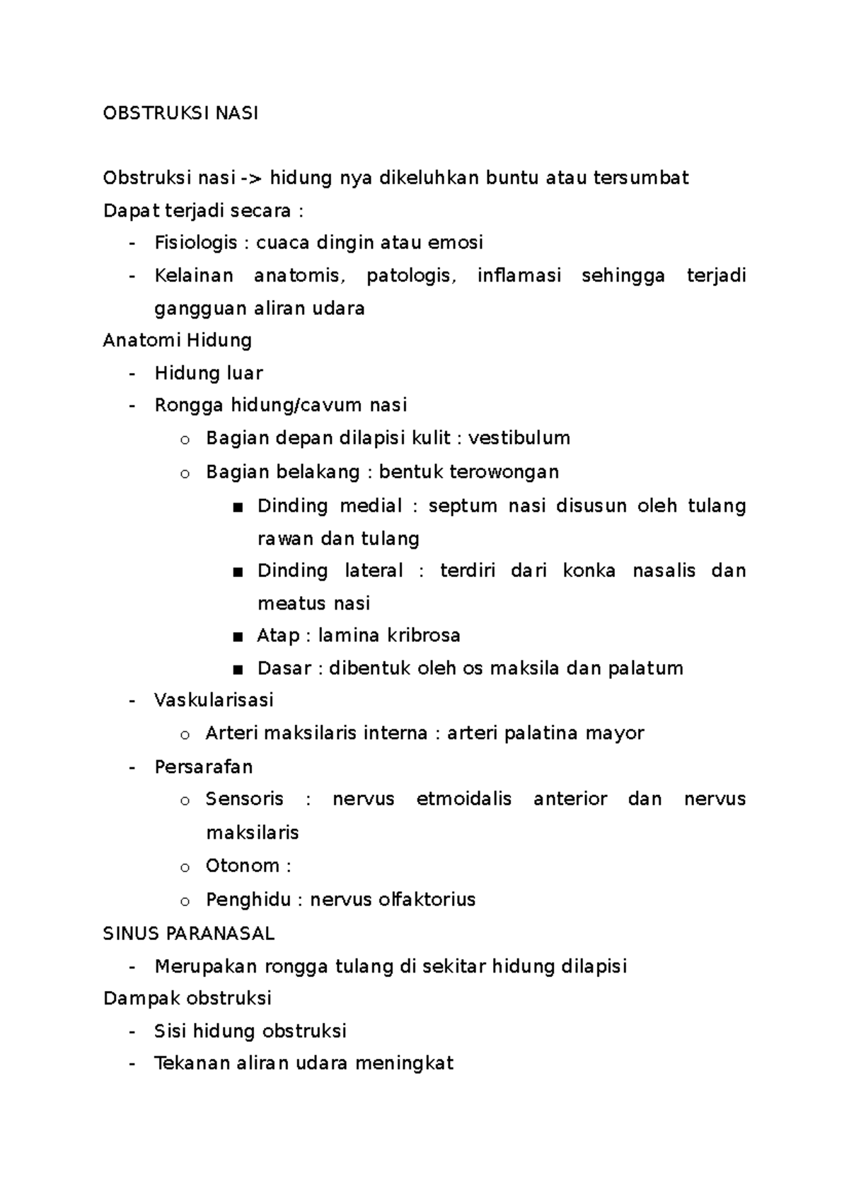 Obstruksi NASI - Catatan Untuk Semester V Blok Skin And Hearing ...