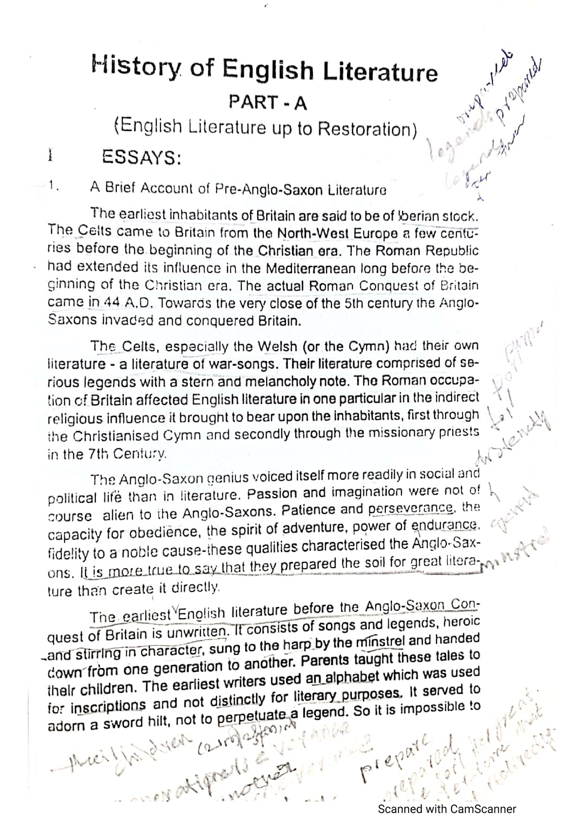 assignment on history of english literature