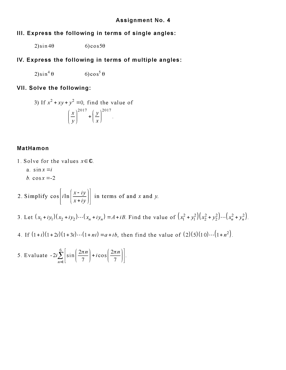 assignment statements algorithm