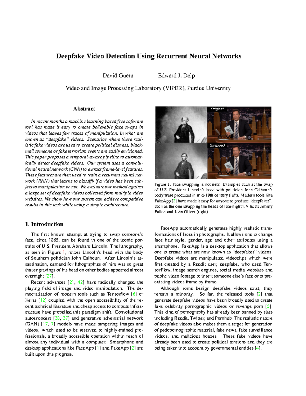 [112] Deepfake video detection - Deepfake Video Detection Using ...