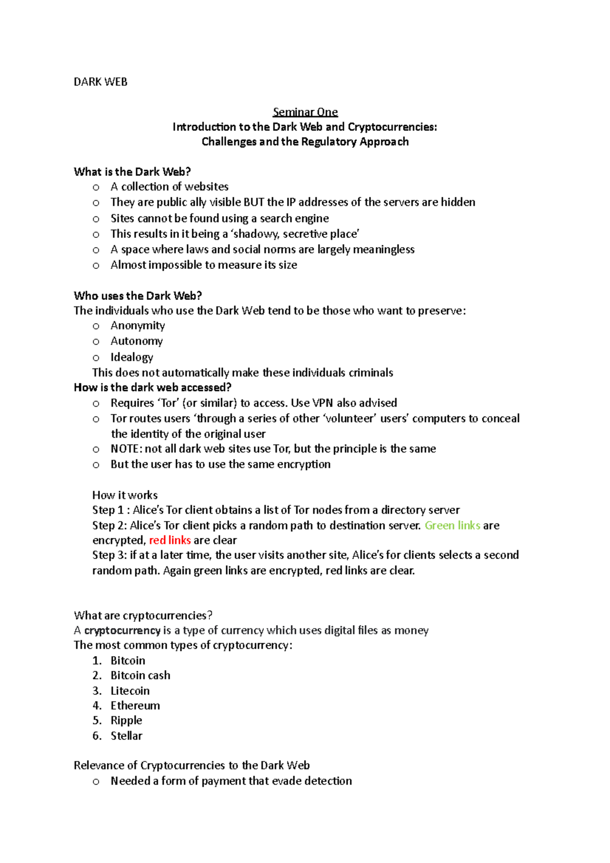 DARK WEB - lecture notes for criminal law -> break down on cases and ...