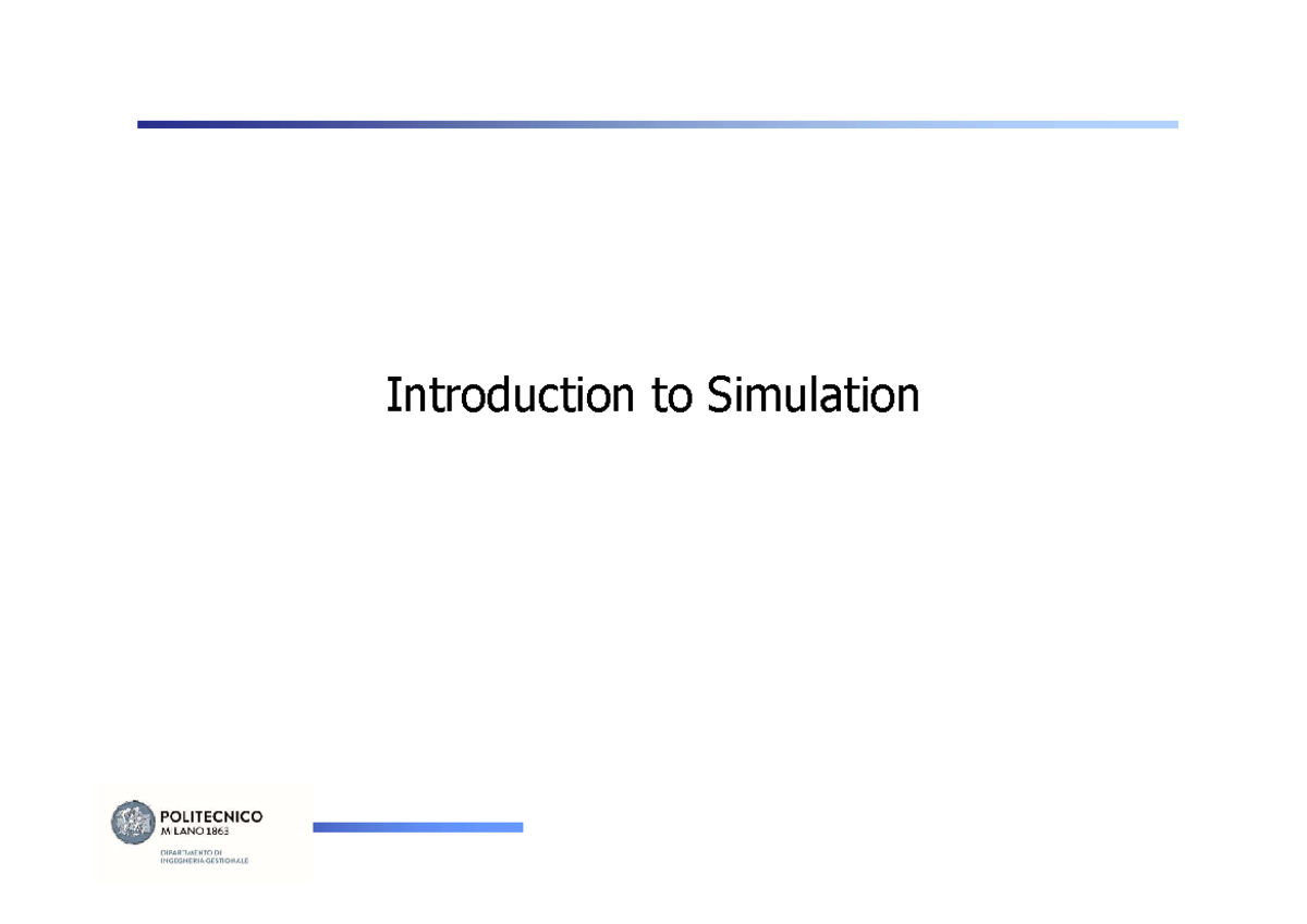 L 4 1 - Introduction to simulation - Introduction to Simulation How to ...