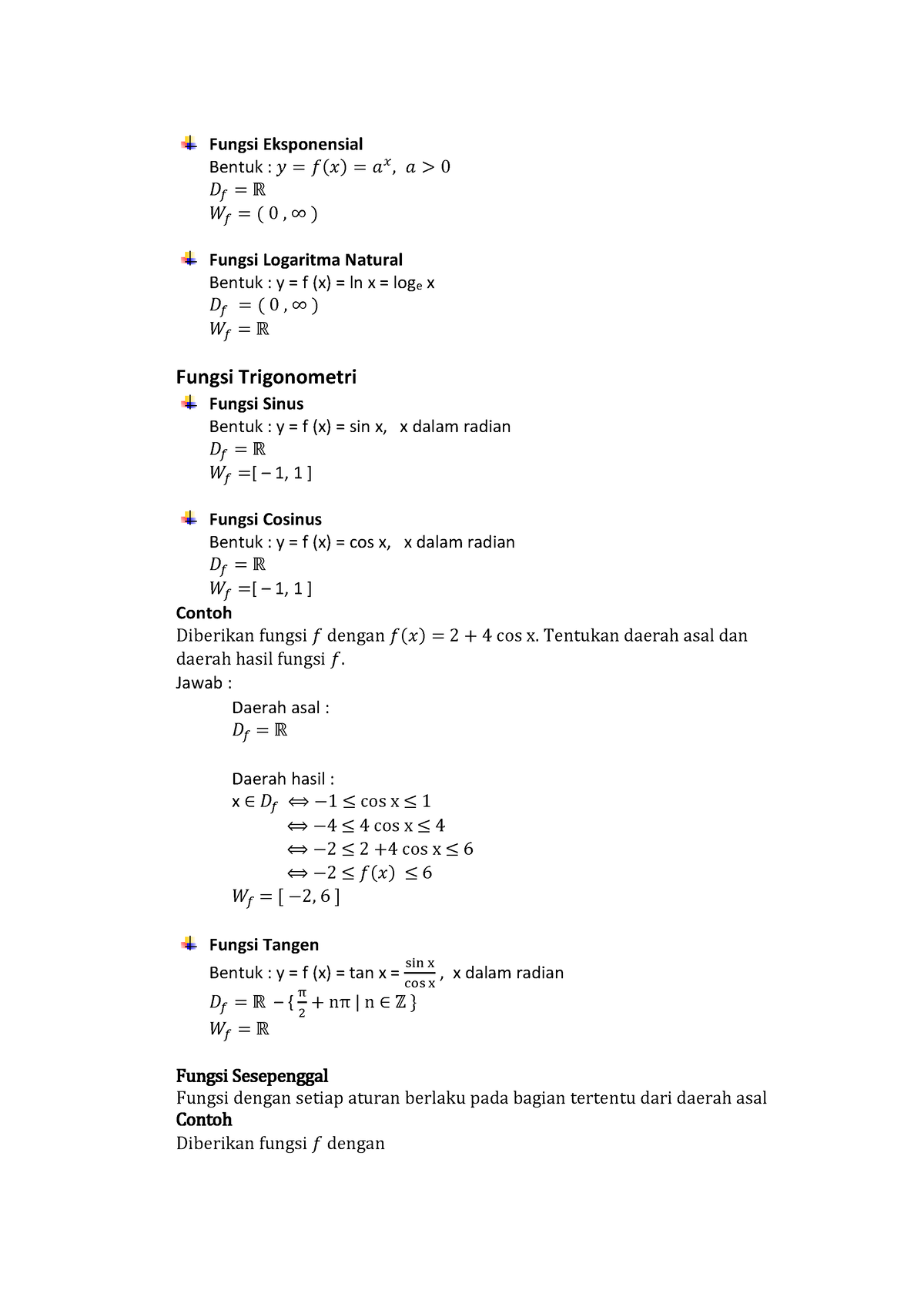 Fungsi Eksponensial, Trigonometri - Fungsi Eksponensial Bentuk : þ = 𝕓 ...