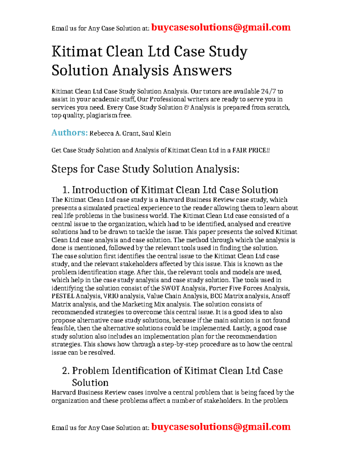 Kitimat Clean Ltd Case Study Solution Analysis Our tutors are available 24/7 to assist in your