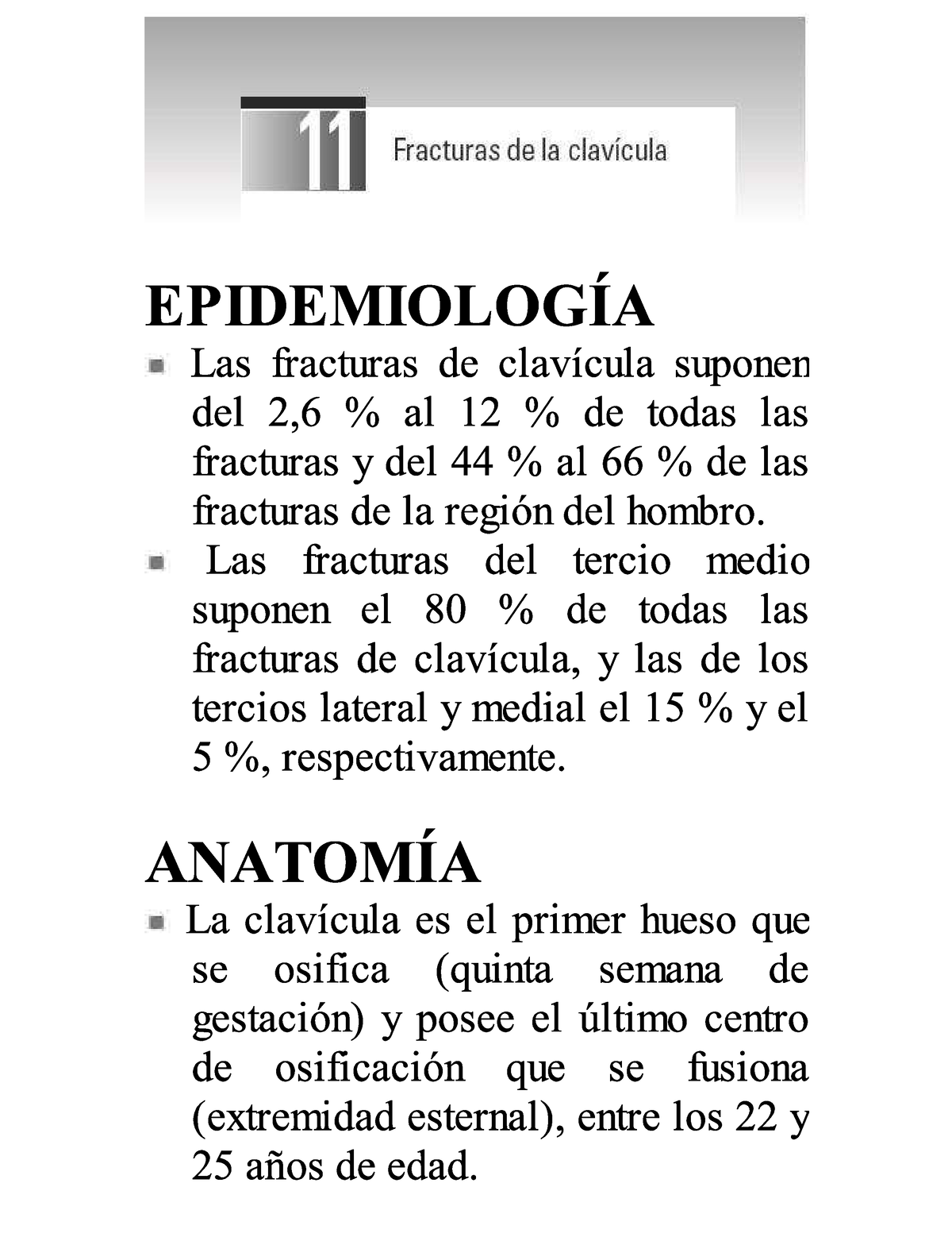 Fractura De Clavicula - Anatomía II - Studocu