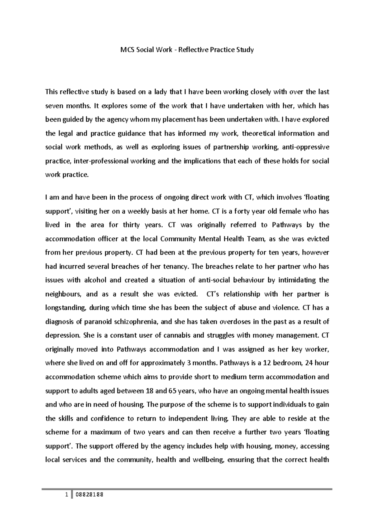 3448 - assgn - MCS Social Work - Reflective Practice Study This ...