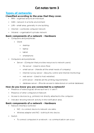 Grade 10 CAT ATP 2023 - 2023 Annual Teaching Plan – Term 1: COMPUTER ...