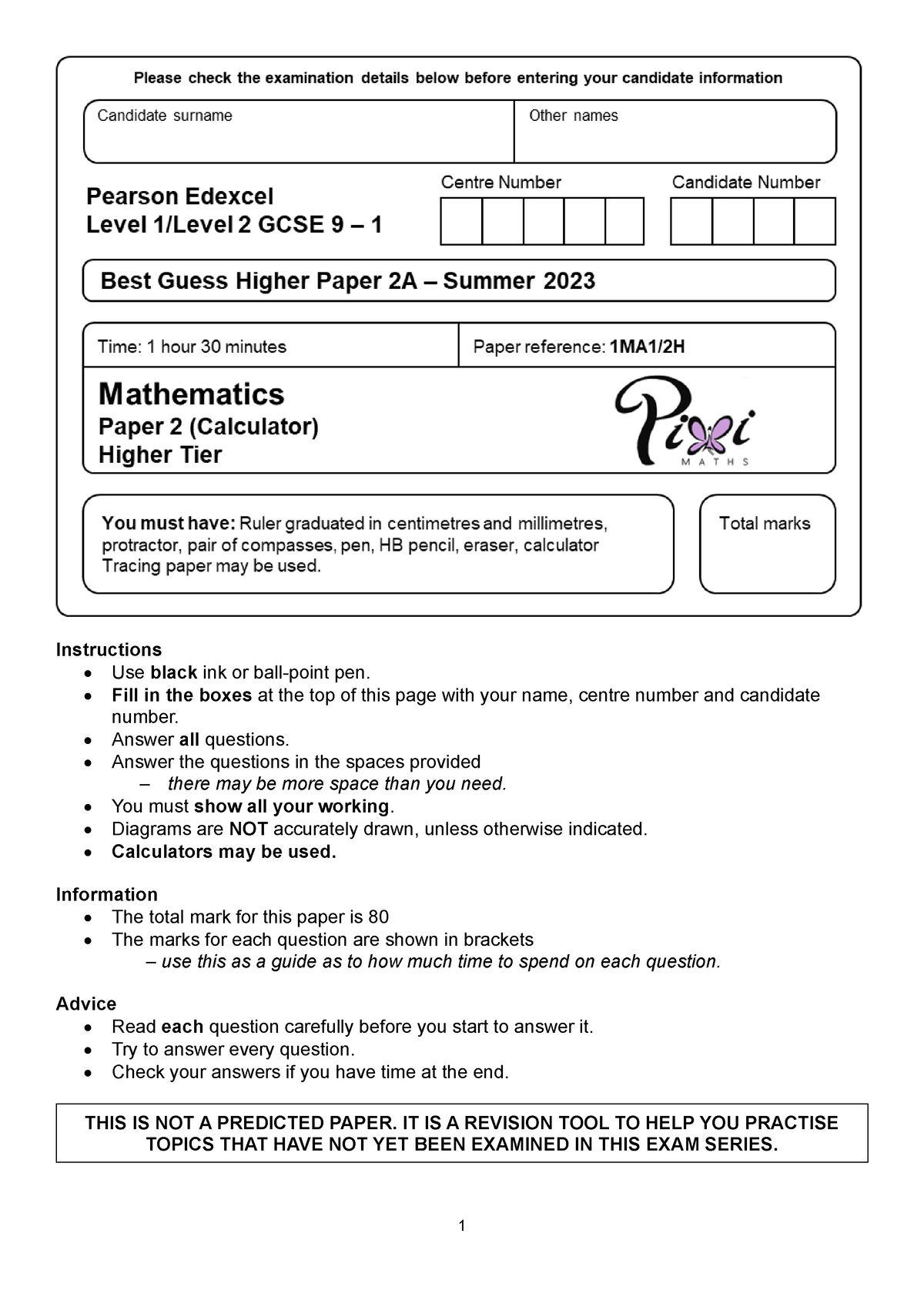 pixi maths gcse problem solving