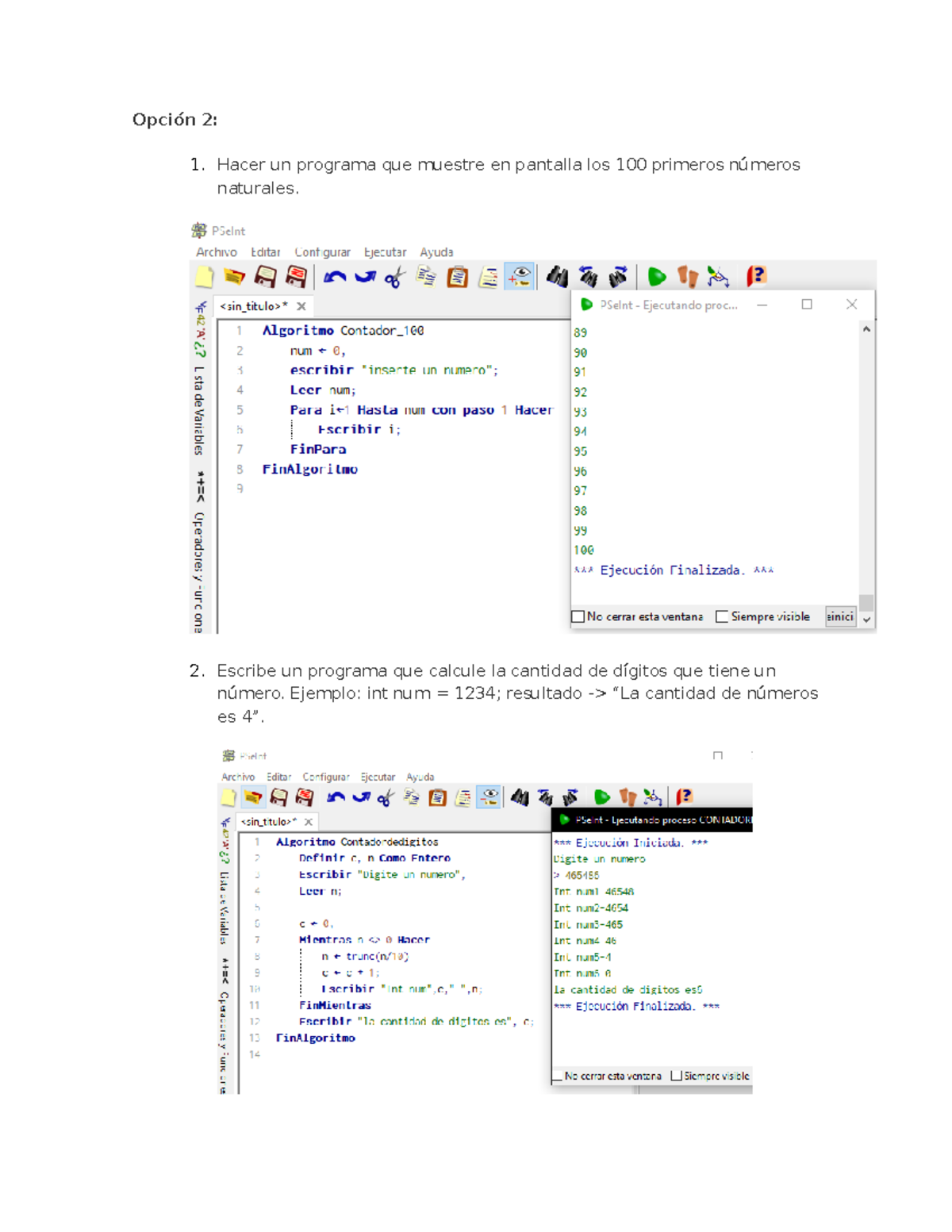 Ejercicio 3 FP - Opción 2: Hacer Un Programa Que Muestre En Pantalla ...