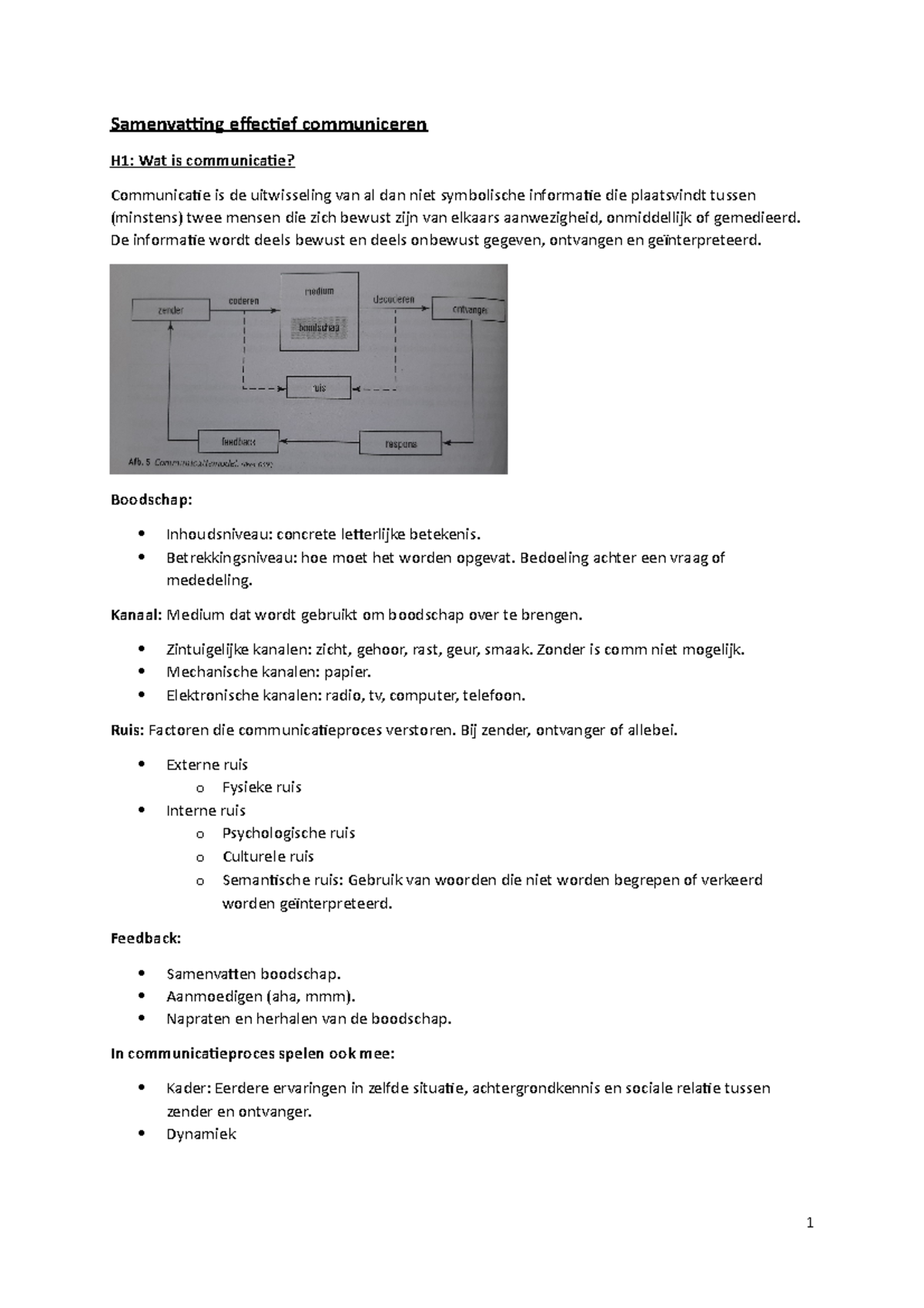 Samenvatting Effectief Communiceren - De Informatie Wordt Deels Bewust ...