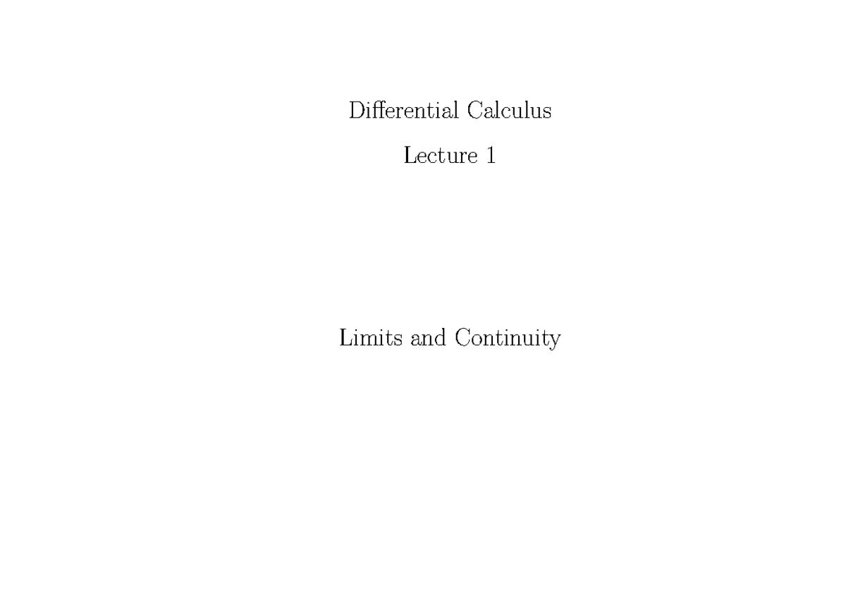 Dc1 lvann-1 - Summary Computational Mathematics - Differential Calculus ...