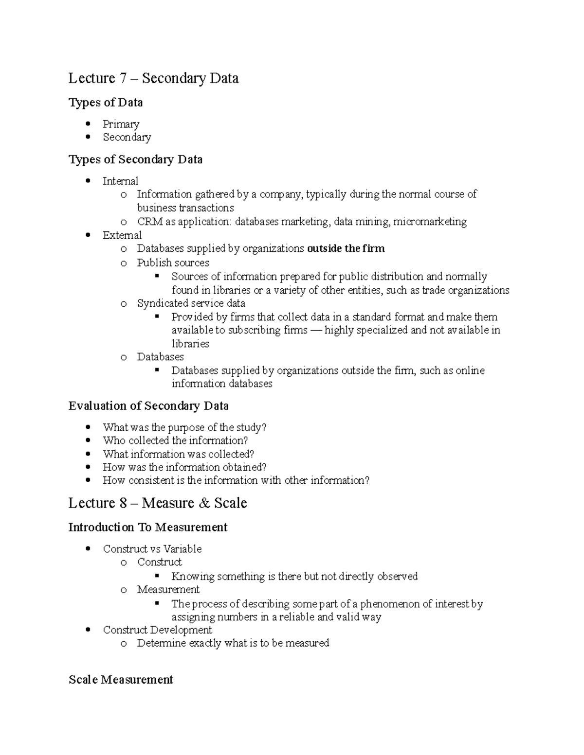 final-review-lecture-7-secondary-data-types-of-data-primary