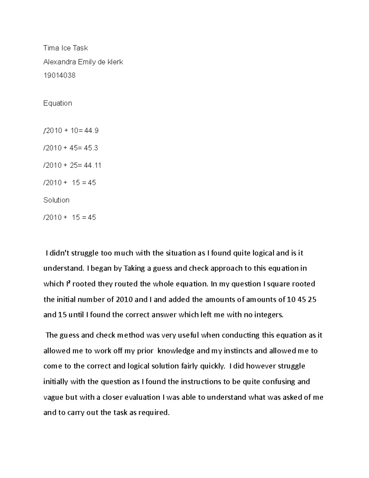 Document (15) - Mathematics icectask compulsory ice 1 - Tima Ice Task ...