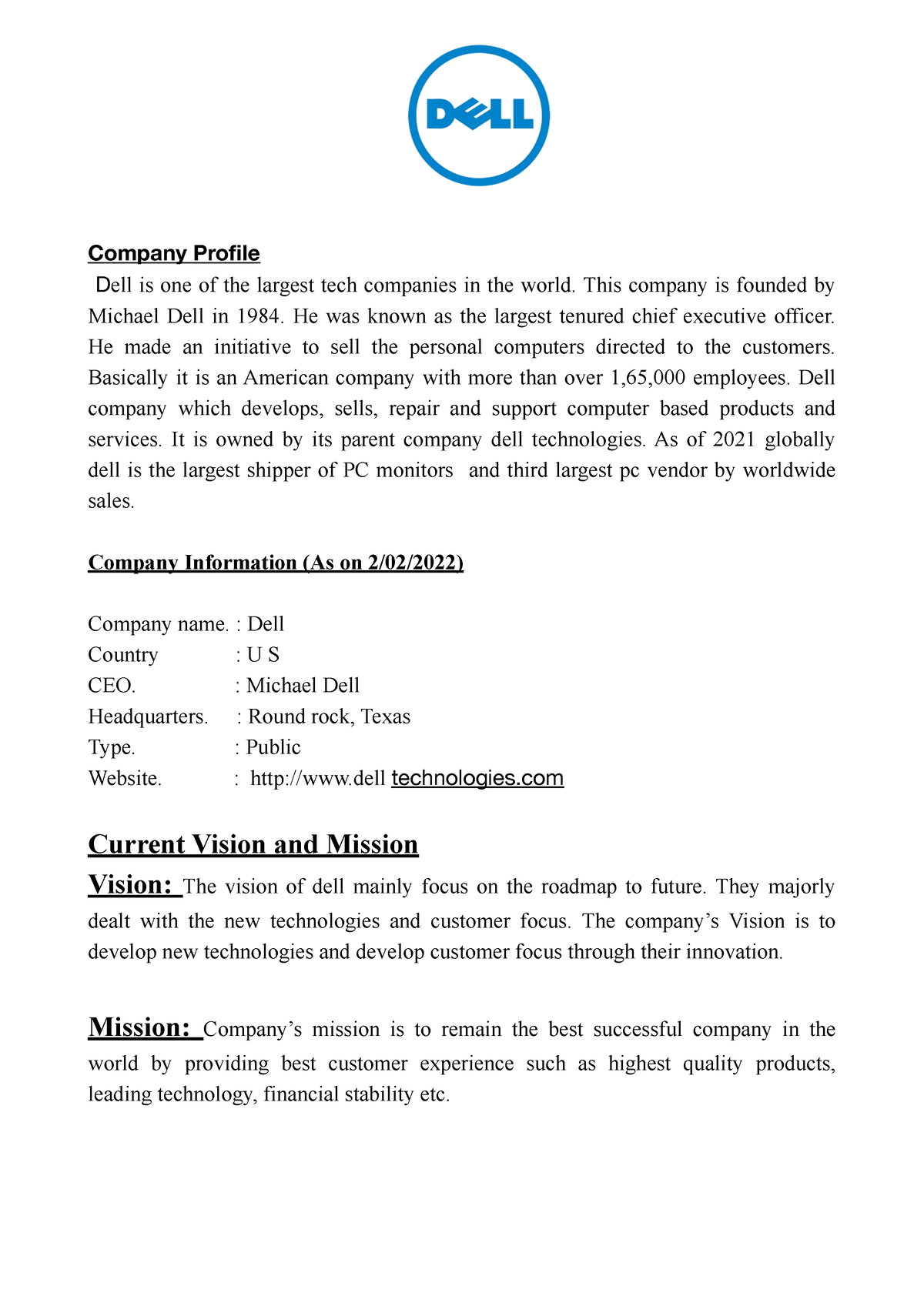 dell case study strategic management