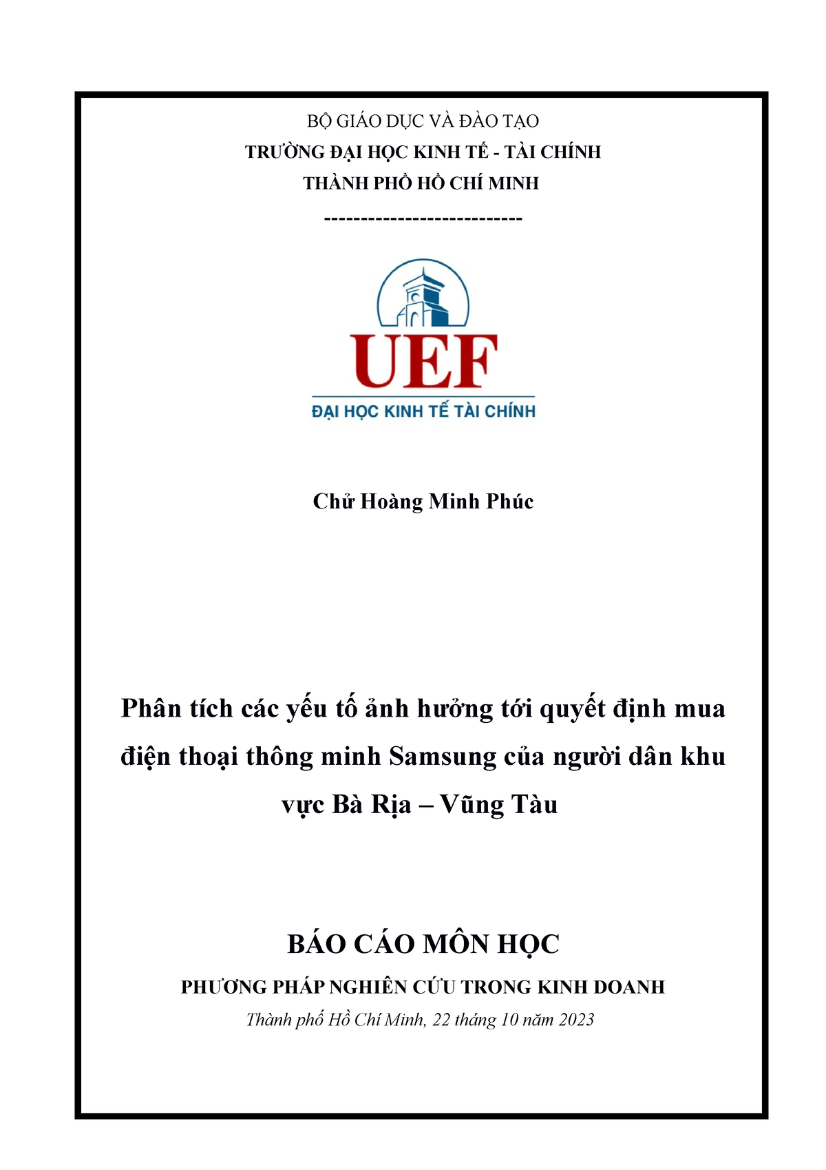 215081368 Chử Hoàng Minh Phúc bcmh - BỘ GIÁO DỤC VÀ ĐÀO TẠO TRƯỜNG ĐẠI ...