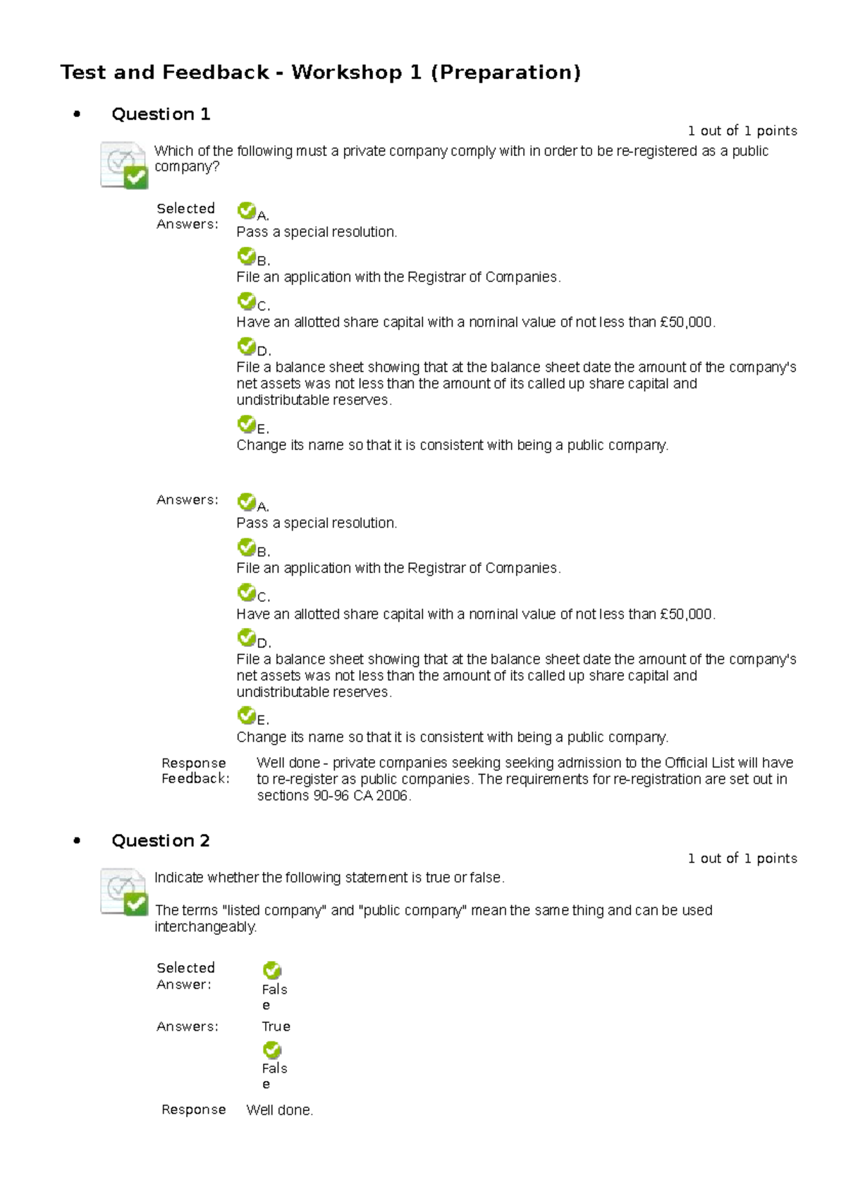 MCQ MCQs Test and Feedback 1 (Preparation
