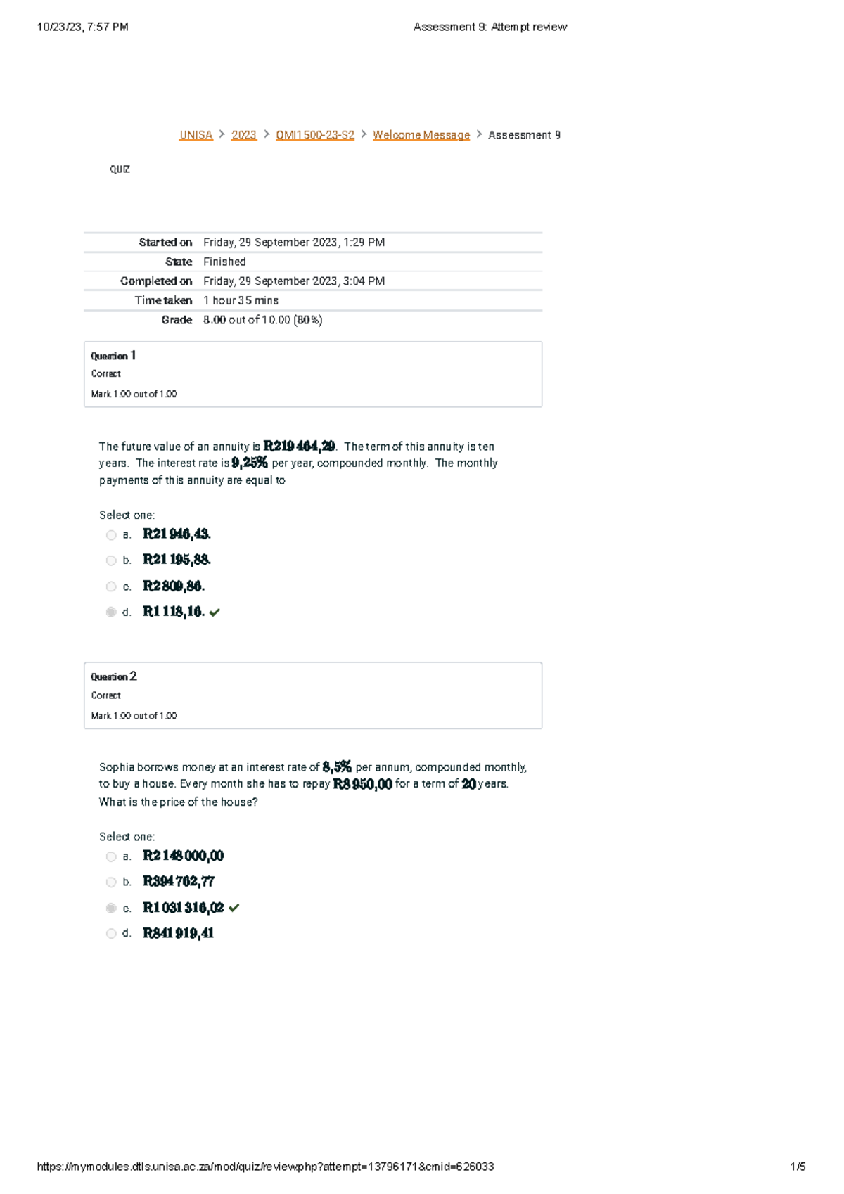 qmi1500 assignment 2 answers 2022