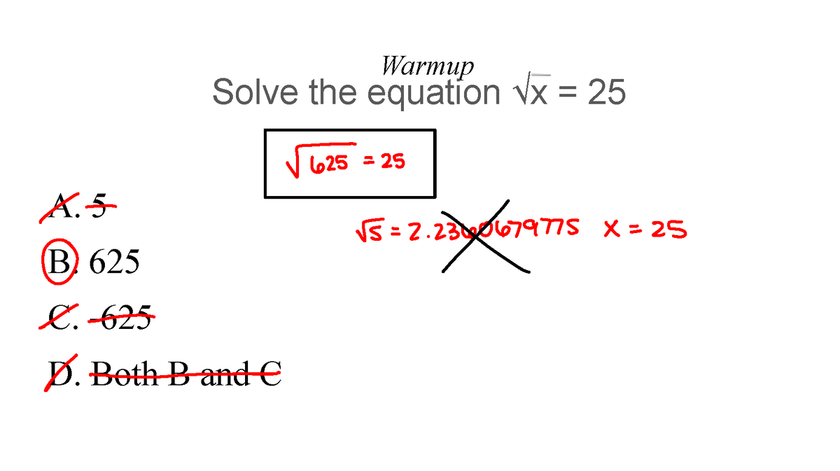 assignment 4 radical equations quizlet