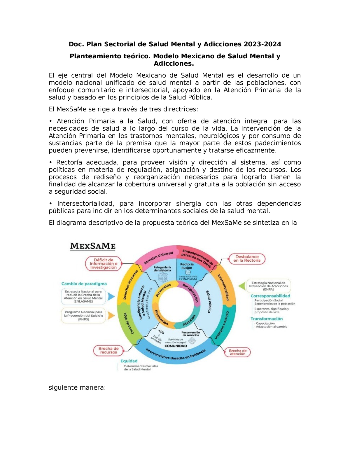 NUEVO MODELO DE SALUD MENTAL Y ADICCIONES - Doc. Plan Sectorial De ...