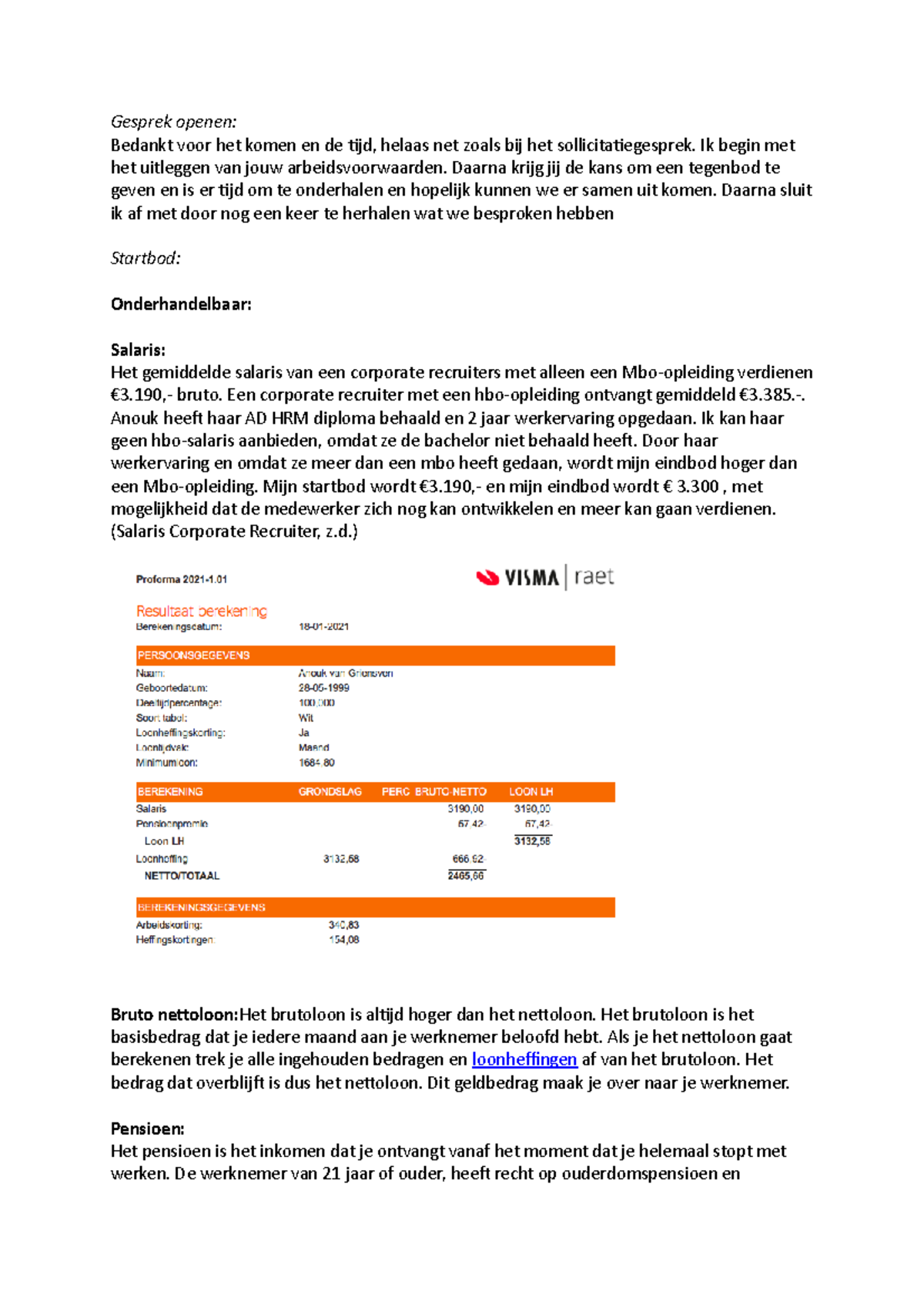 Arbeidsvoorwaardengesprek - Gesprek Openen: Bedankt Voor Het Komen En ...