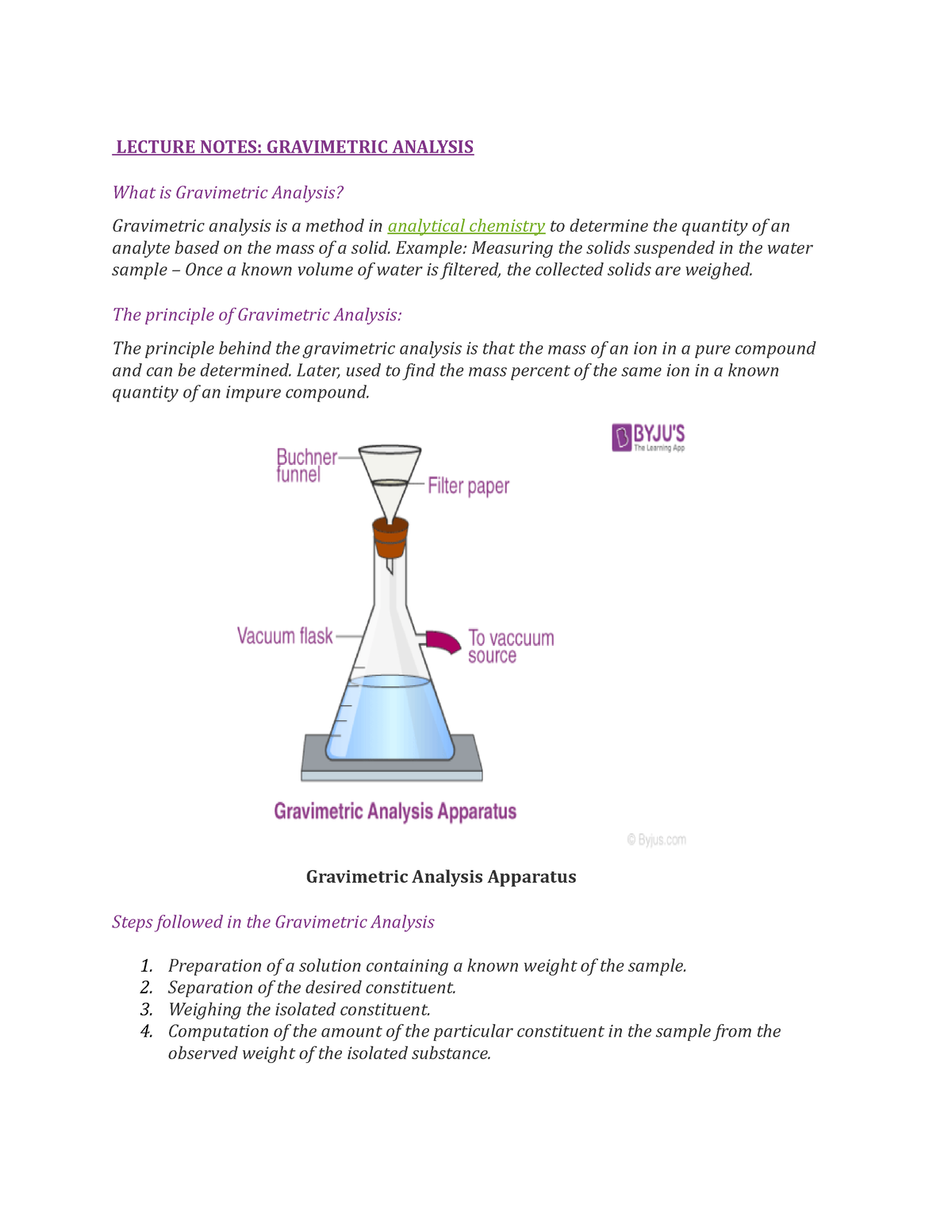 gravimetry-chemistry-notes-lecture-notes-gravimetric-analysis-what