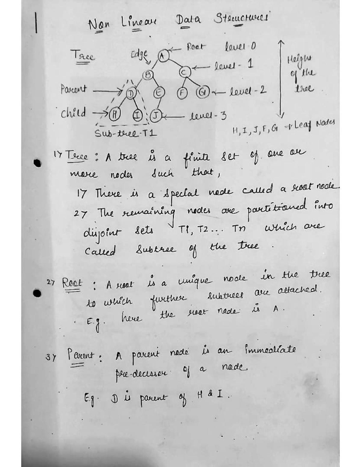 unit-3-non-linear-tree-notes-post-order-traversal-to-traverse-a-non