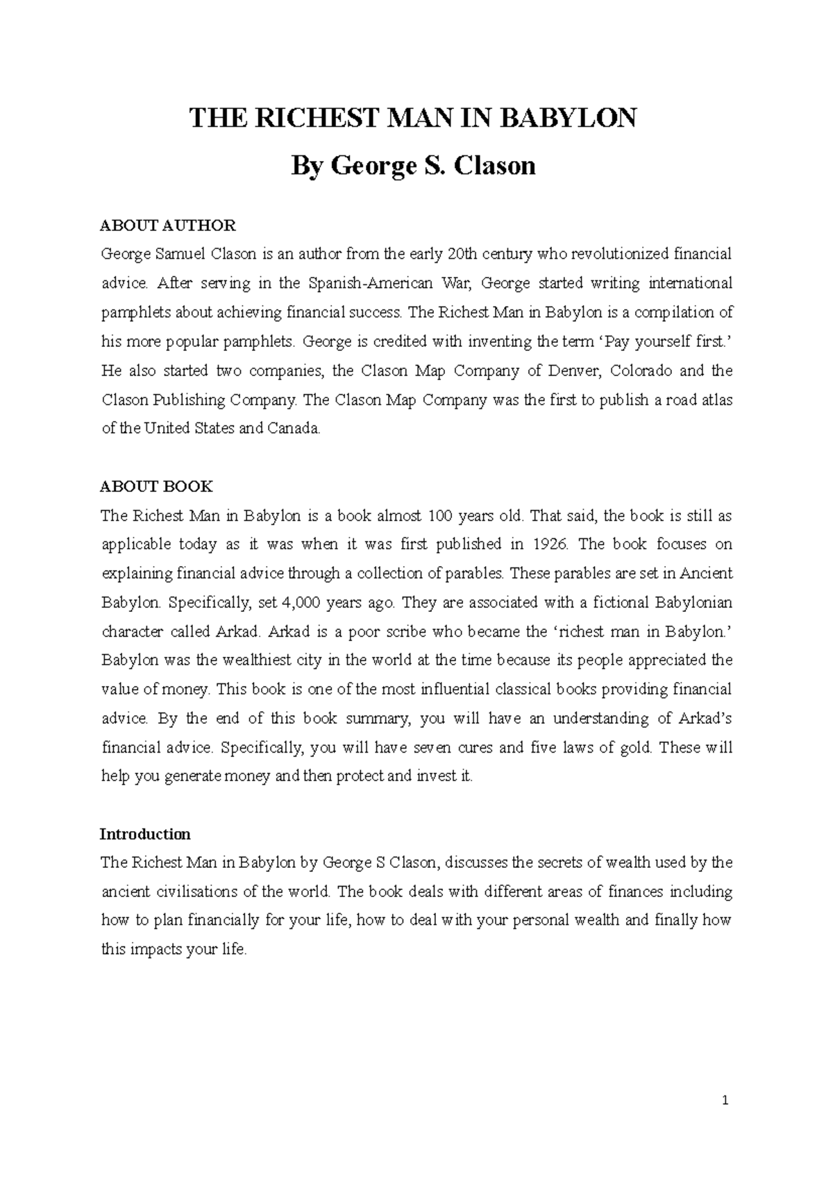 Sem4 CSBM Unit1 English Language THE RICHEST MAN IN BABYLON By