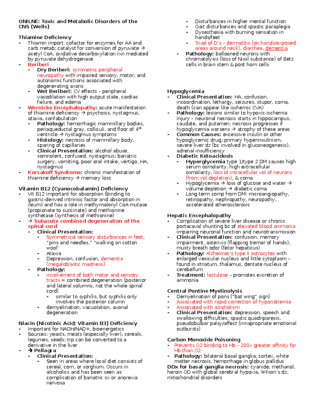 Onilne - Toxic and Metabolic Disorders of the CNS (Wells) - ONILNE ...