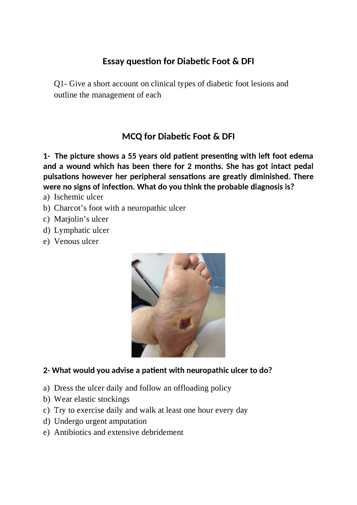 diabetic foot essay