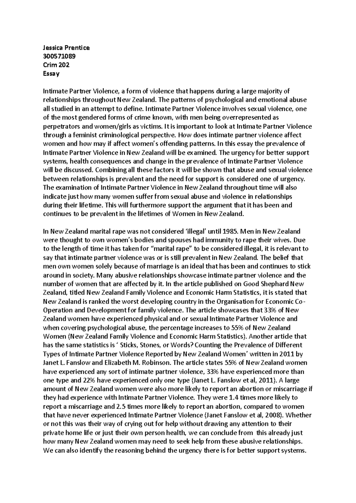 Criminology 202 Essay - Jessica Prentice 300571089 Crim 202 Essay ...