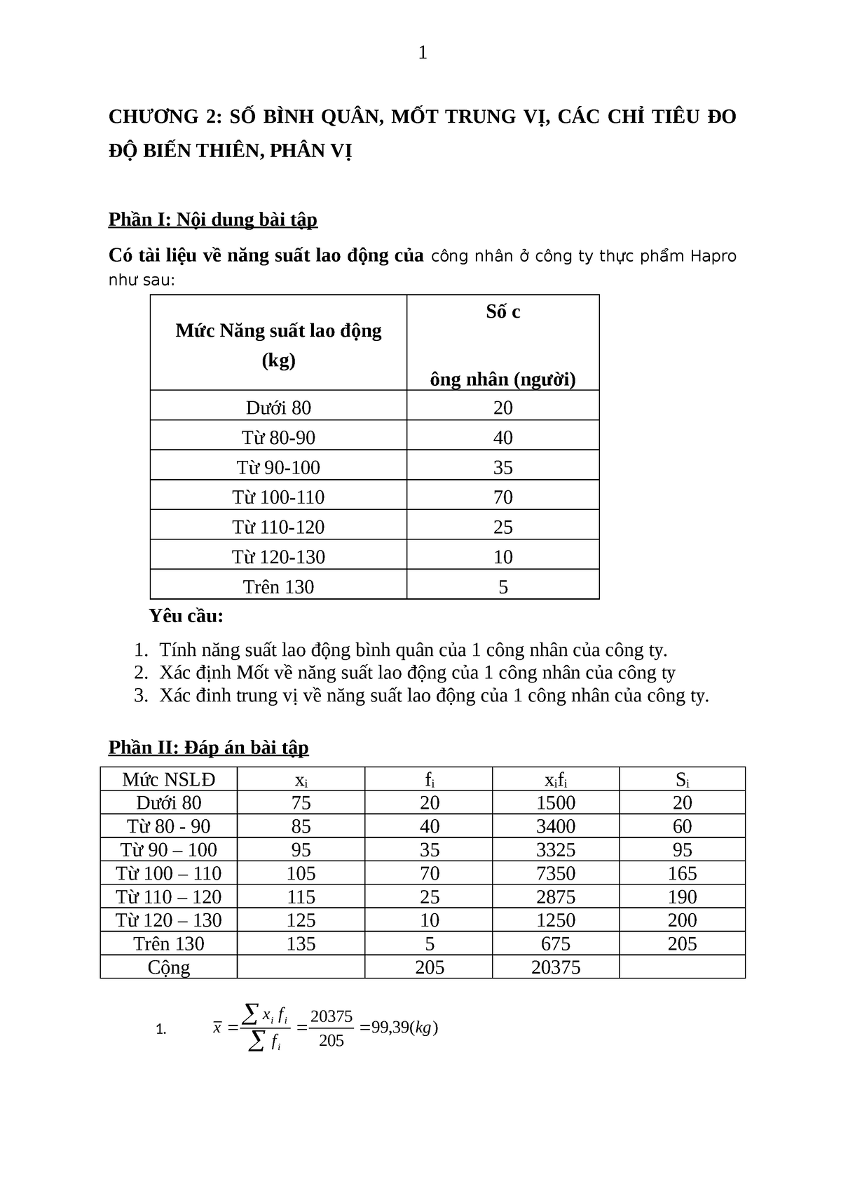 [123doc] - bai-tap-mon-nguyen-ly-thong-ke-co-loi-giai - CHƯƠNG 2: SỐ ...