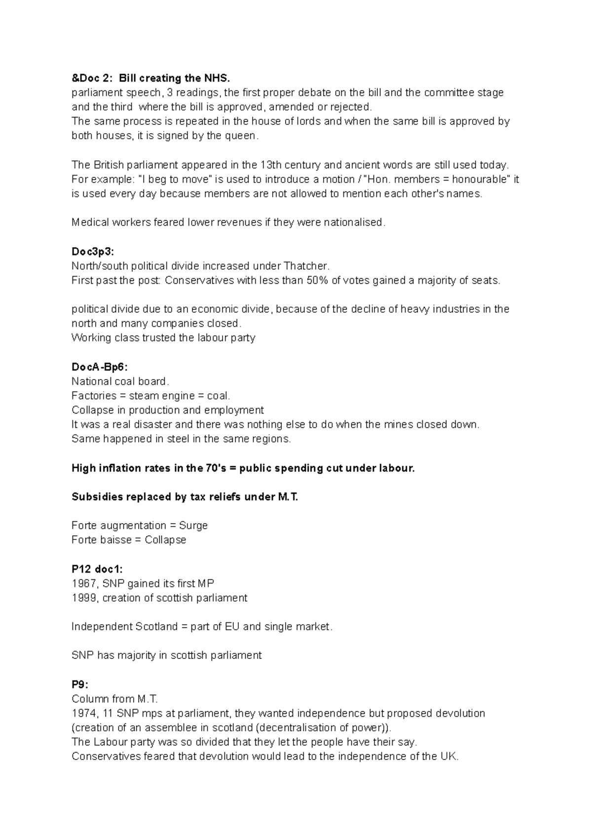 TD civilisation britannique - &Doc 2: Bill creating the NHS. parliament ...