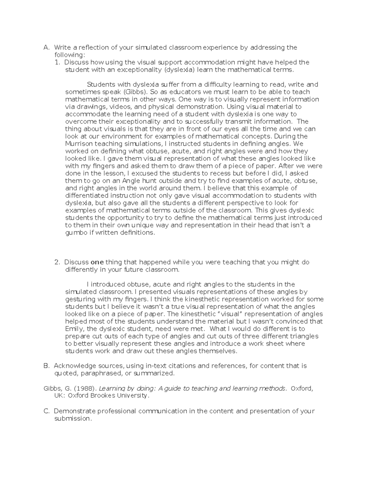 KHM2 TASK 2 Teaching Diverse Learners - A. Write a reflection of your ...