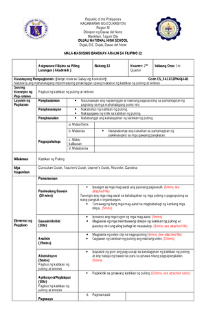 Q1 PL3 a-d(Akademik) - lesson plan example for all - Republic of the ...