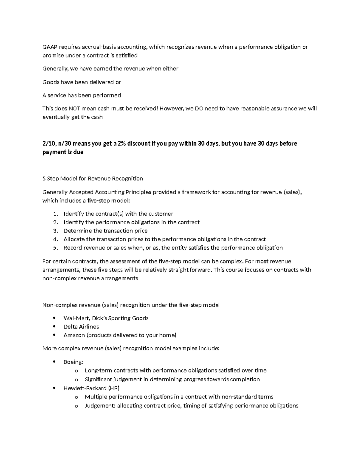 ACCT Ch5 Notes - Sales and Receivables - GAAP requires accrual-basis ...