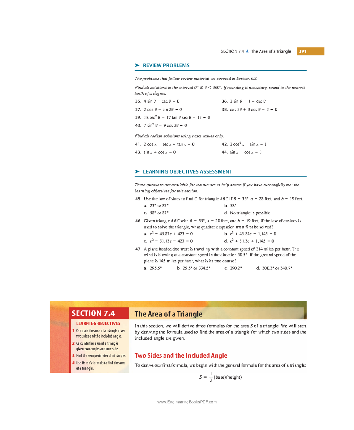 Trigonometry 7th edition pdf 52 - SECTION 7 The Area of a Triangle 391 ...