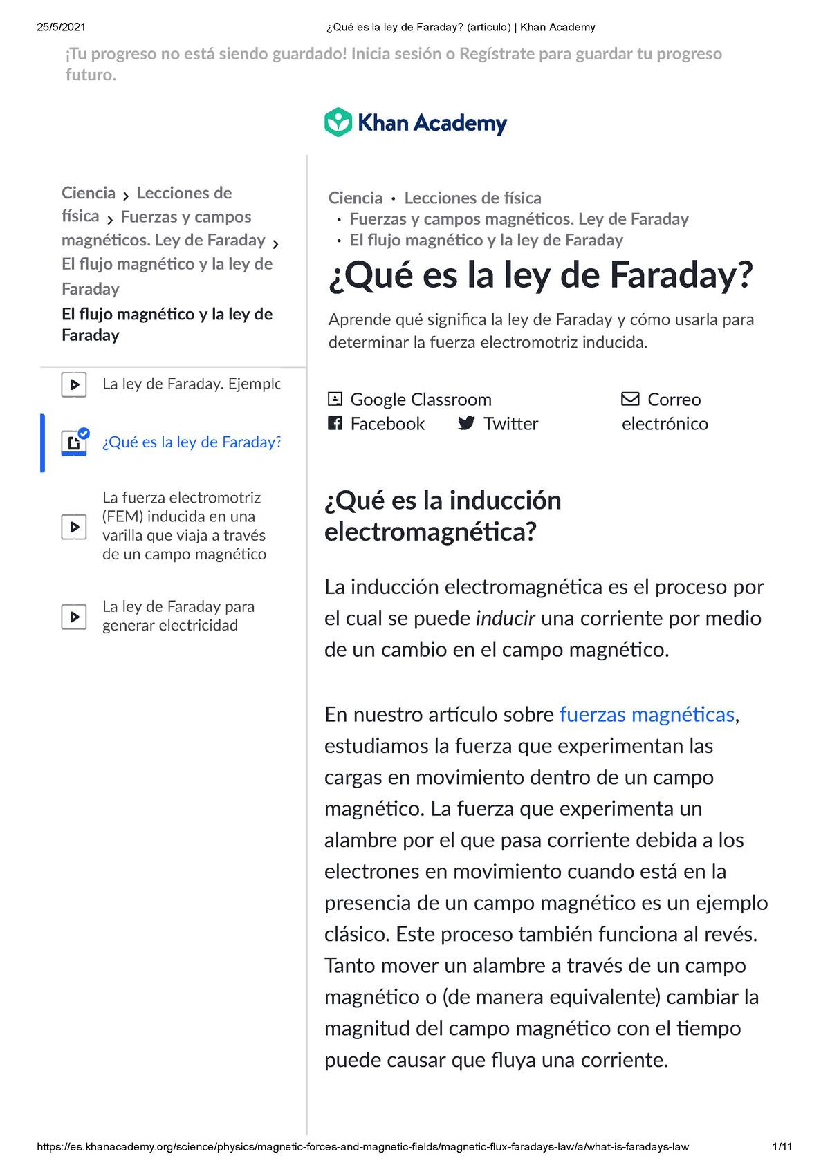 Qu Es La Ley De Faraday Art Culo Khan Academy Aprende Qu