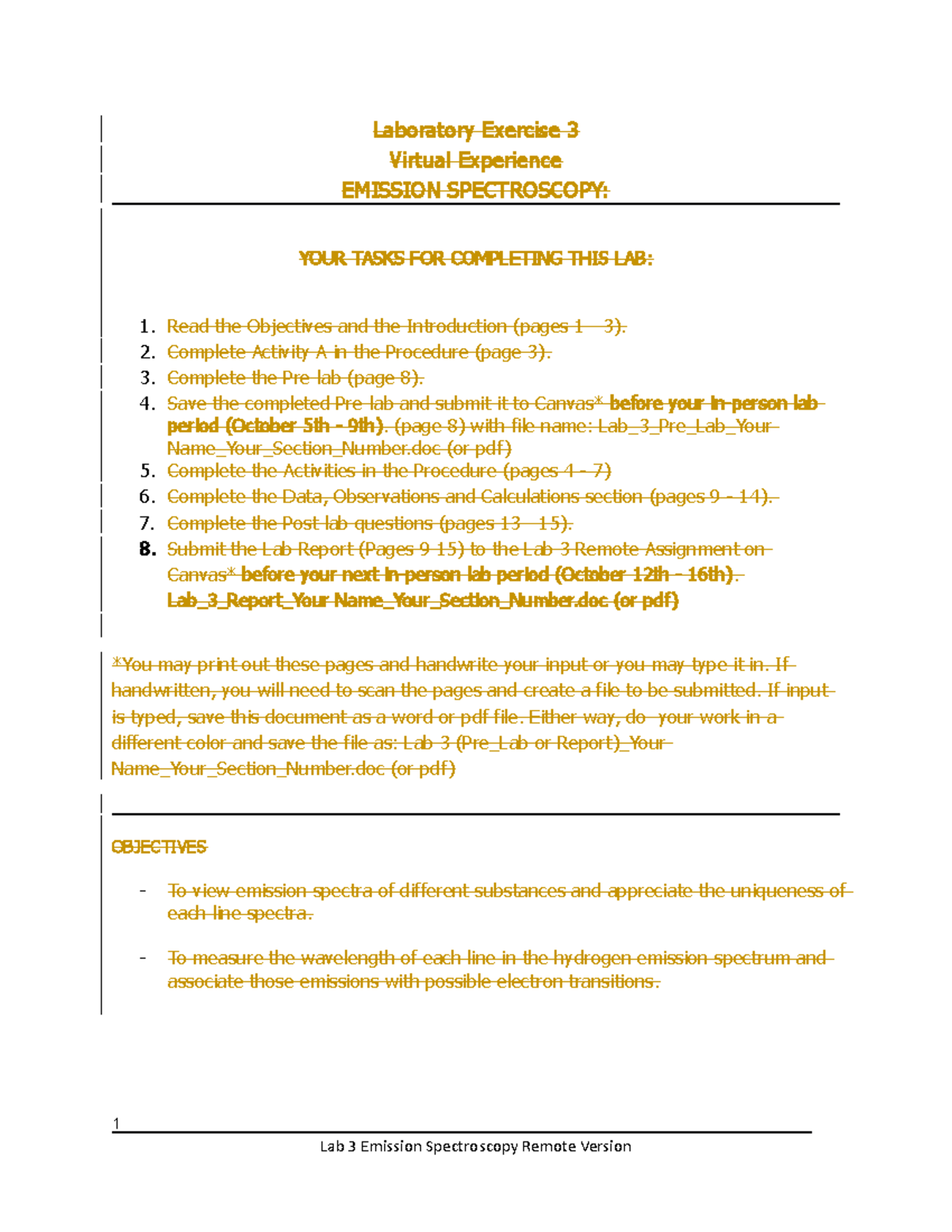 Lab 3 Report 111 - Laboratory Exercise 3 Virtual Experience EMISSION ...