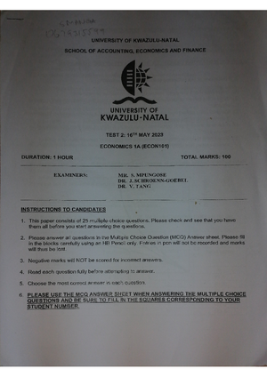 ANTH 102 Course Outline 2023 Draft - UNIVERSITY OF KWAZULU-NATAL HOWARD ...