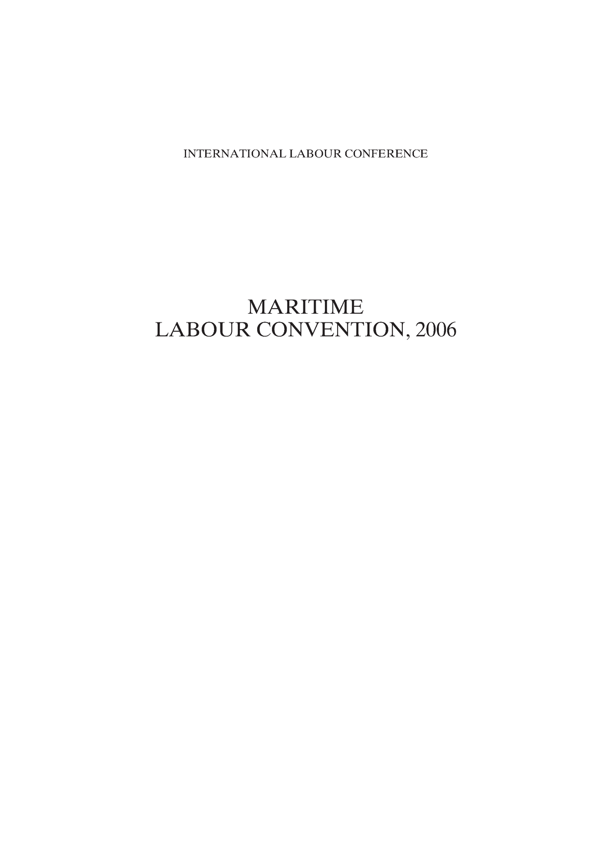 Full MLC 2006 English - LUẬT - INTERNATIONAL LABOUR CONFERENCE MARITIME ...