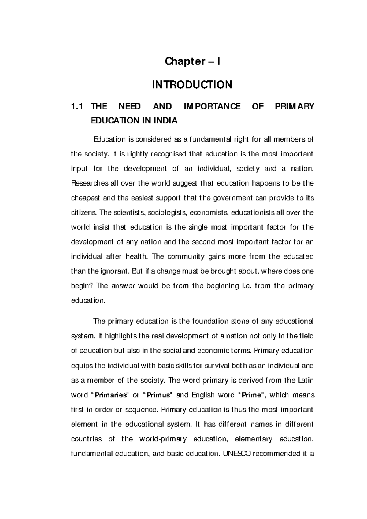 07 chapter 1 - Grade: B+ - Chapter – I INTRODUCTION 1 THE NEED AND ...