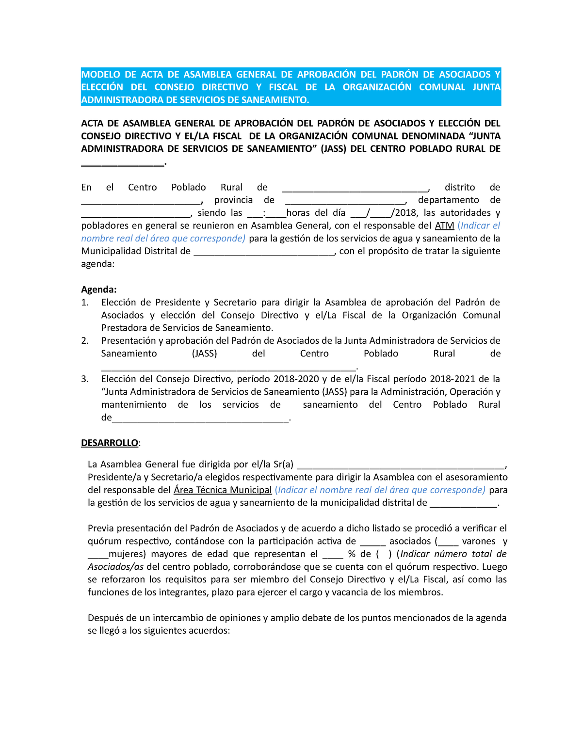 Anexo N° 04 Modelo acta aprobación de Padrón de Asociados y elección del CD  y Fiscal sin CE - Studocu