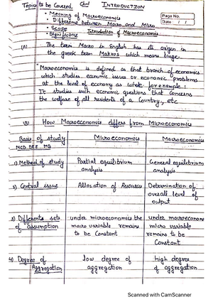 Chapter 1 Principles OF Microeconomics - Bcom Hons. - Studocu