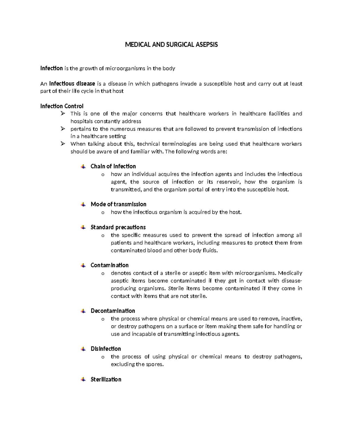 Chapter 6 Medical and Surgical Asepsis MEDICAL AND SURGICAL ASEPSIS