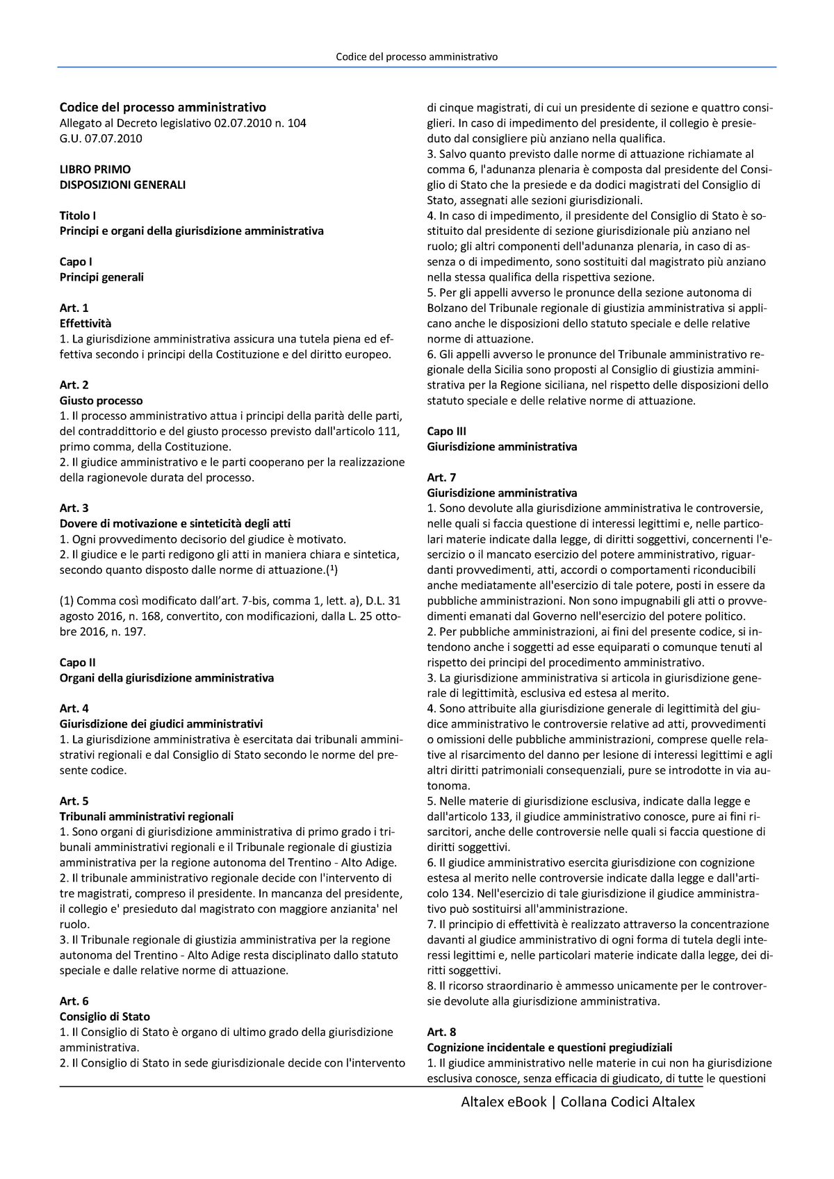 Codice Processo Amministrativo - Codice Del Processo Amministrativo ...