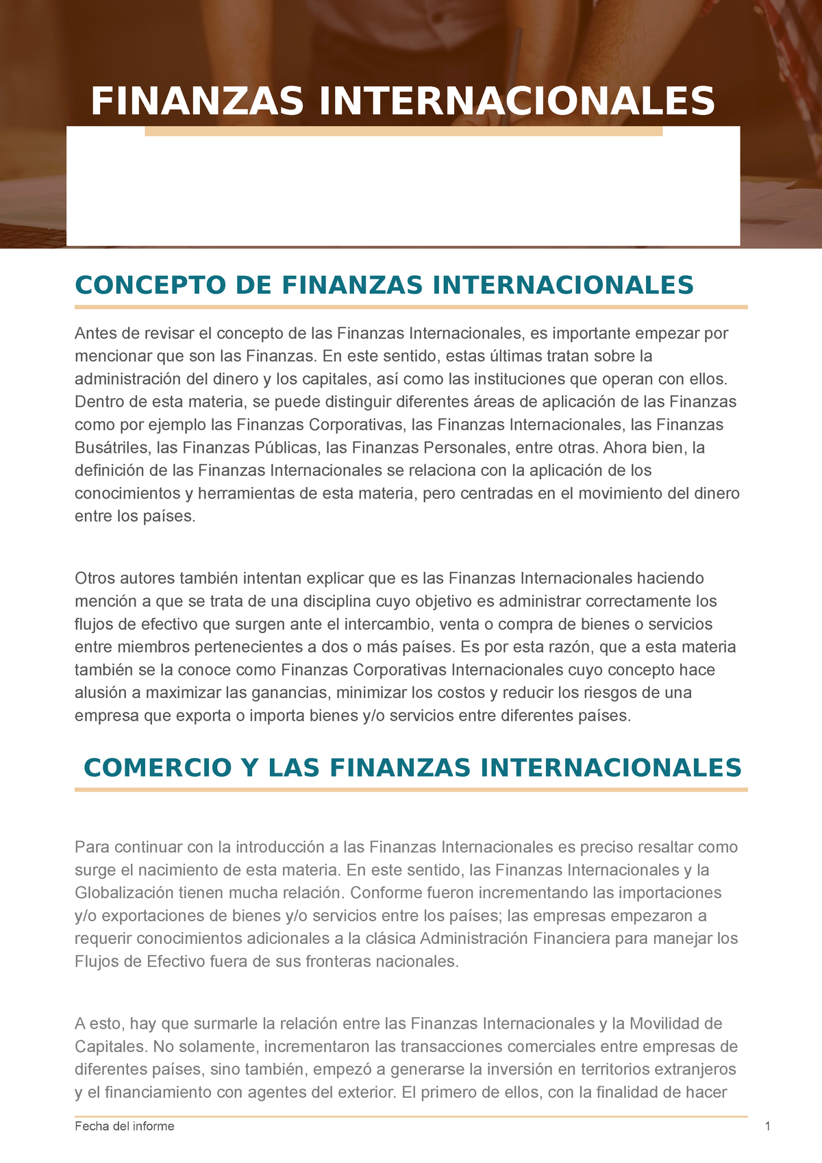 Finanzas Internacionales Conceptos Y Caracteristicas De Dicho Curso Finanzas Internacionales 0139